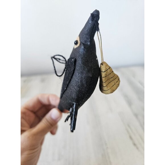 Folk art bird crow Halloween ornament Hive B unique tree - Picture 4 of 8